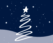 a white spiral christmas tree with a star