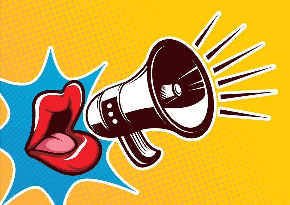 a mouth and a megaphone