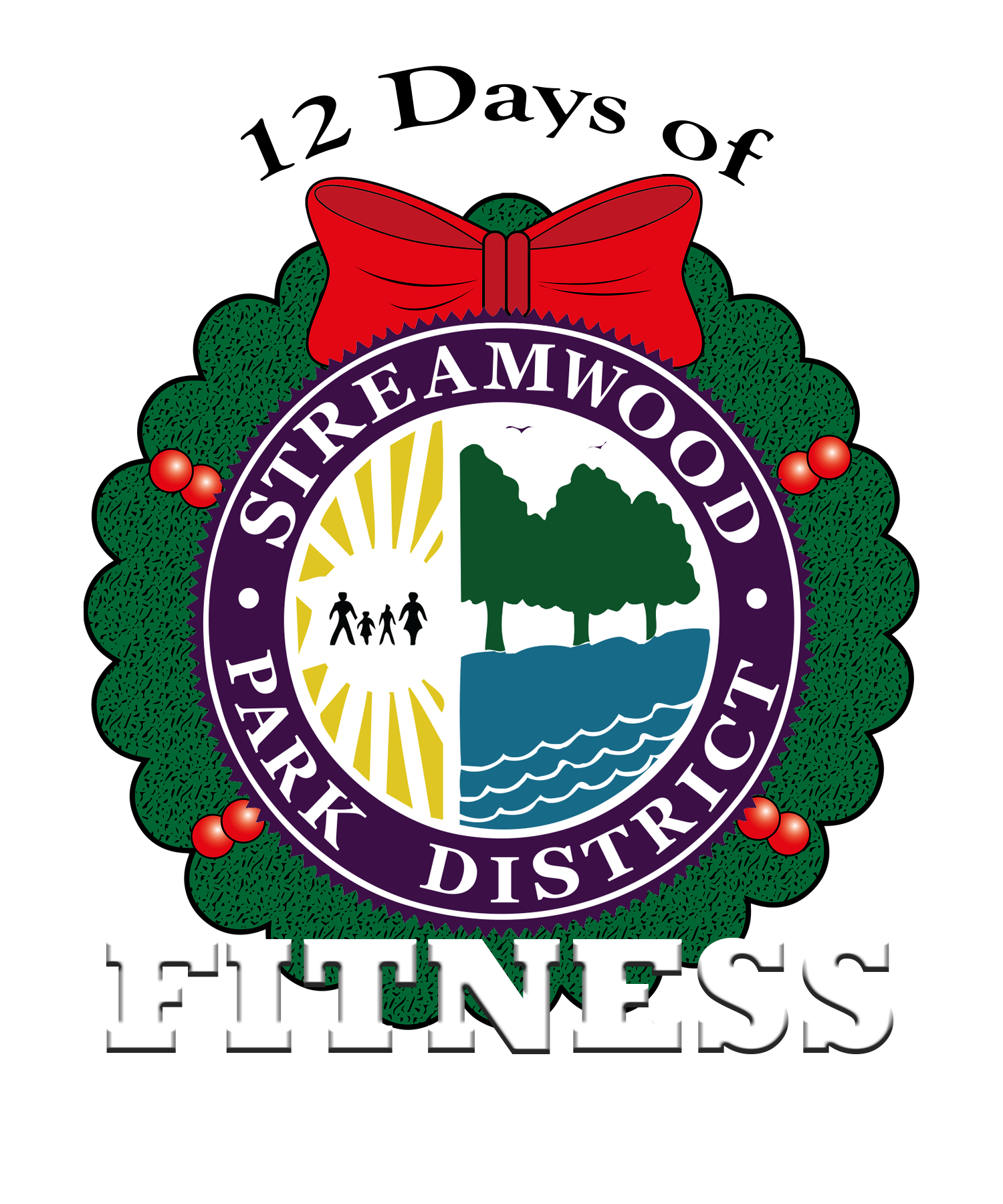 a logo with a red bow