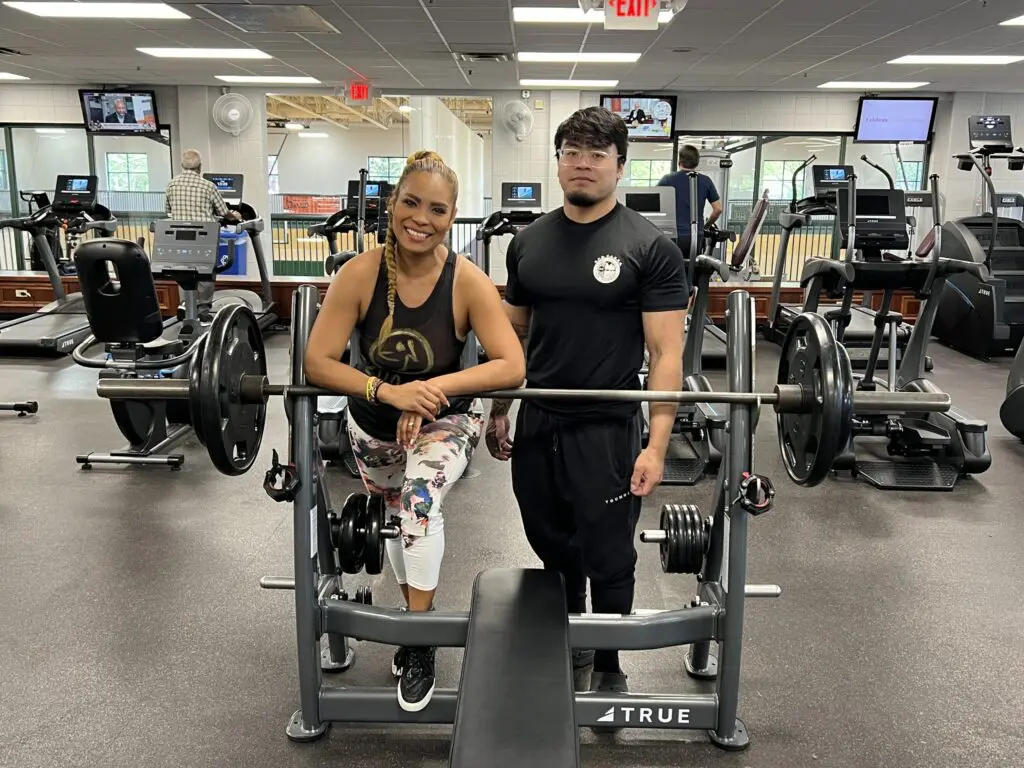 a person and person posing for a picture