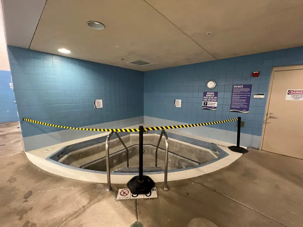 a pool in a building
