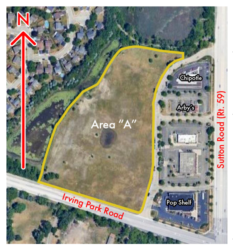 an aerial view of a land area