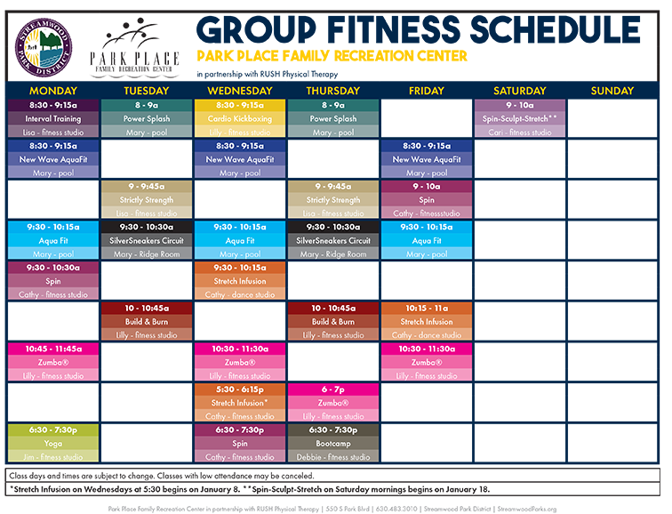 a schedule of a group of people