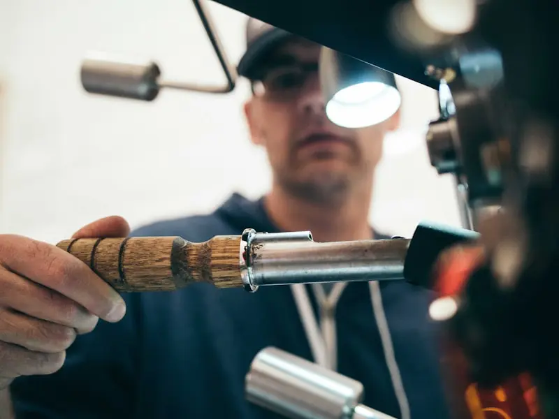 a person holding a tool