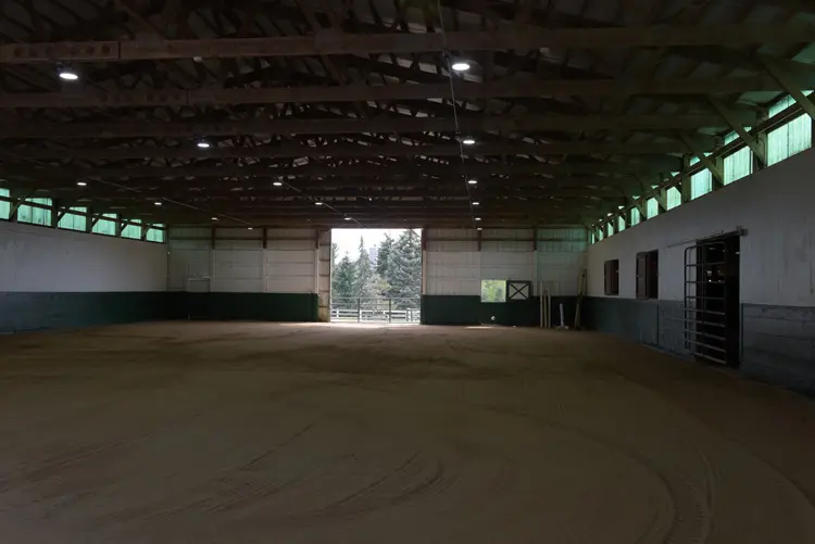 inside a large empty arena