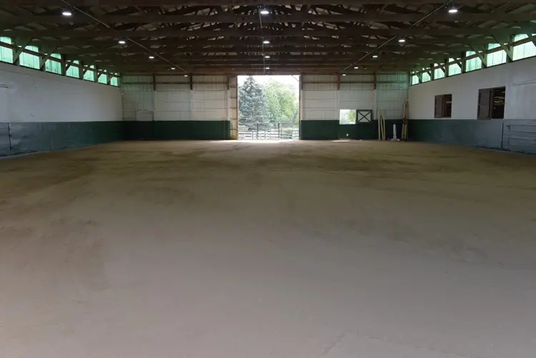 inside a large empty barn
