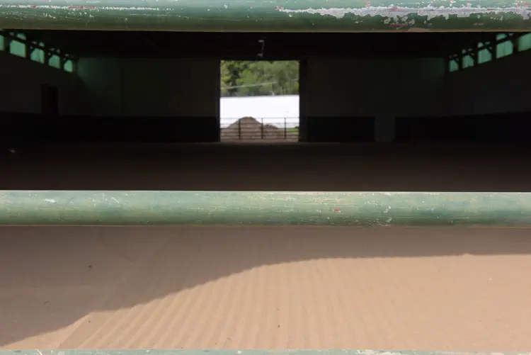 a close-up of a horse stable