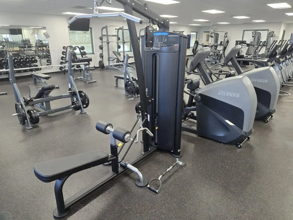 a gym with exercise equipment