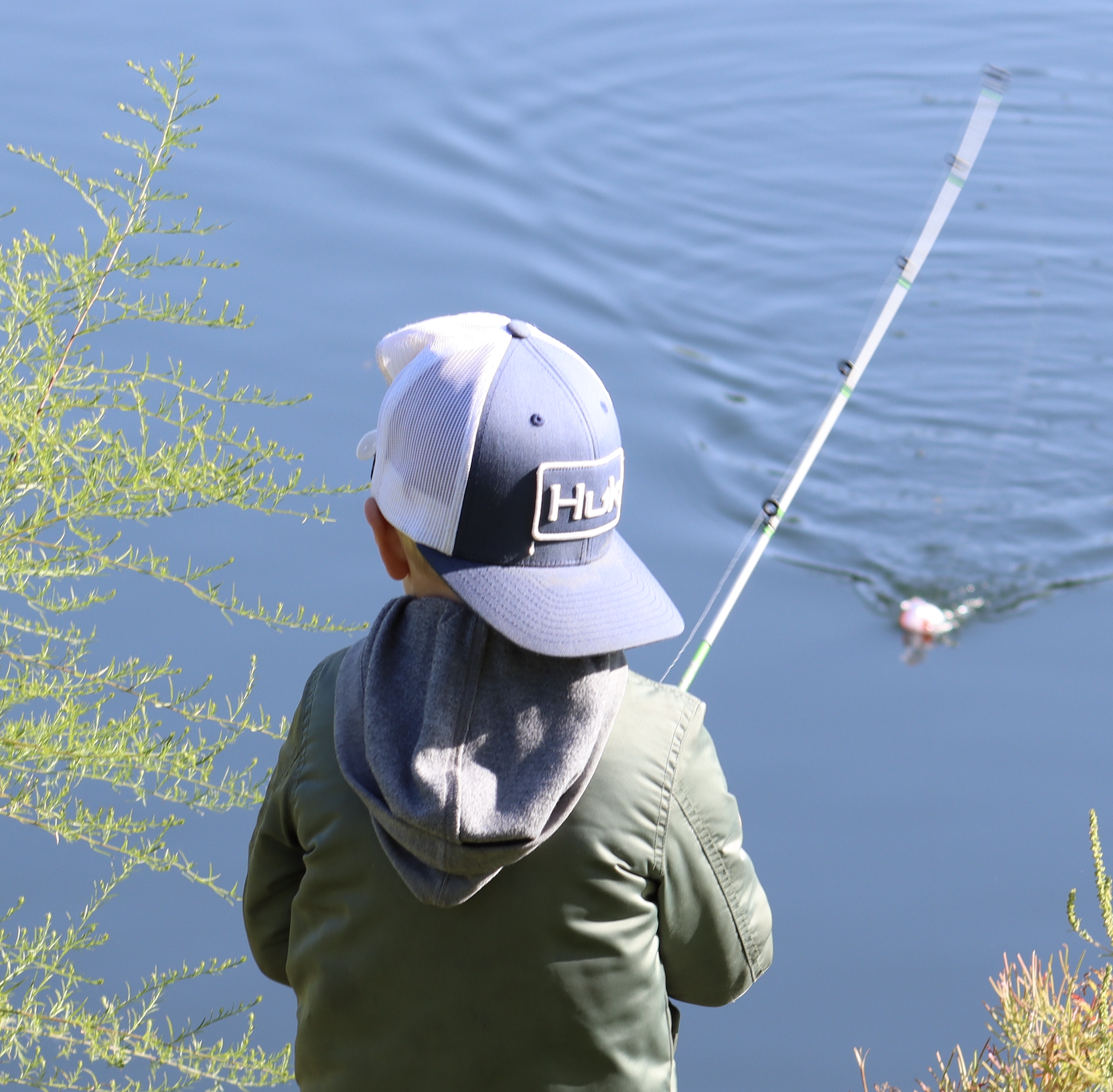 Kid fishing at the park